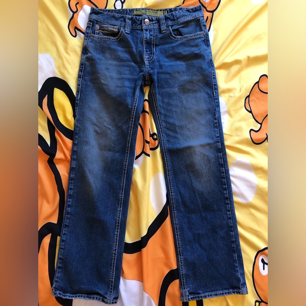 Men's Bootcut Jeans in Dark Blue Denim